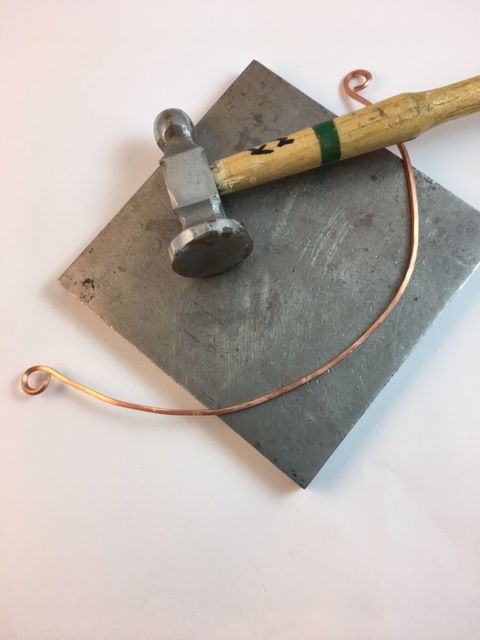 Karen Meador, Ph.D.'s Hammered Chaos Necklace - , Contemporary Wire Jewelry, Coiling, Coiling Wire, Wire Coiling, Crocheting, Loops, Wire Loop, Wrapped Wire Loop, Spirals, Wire Spiral, Spiral Wire Wrap, Hammer this piece to work harden it.